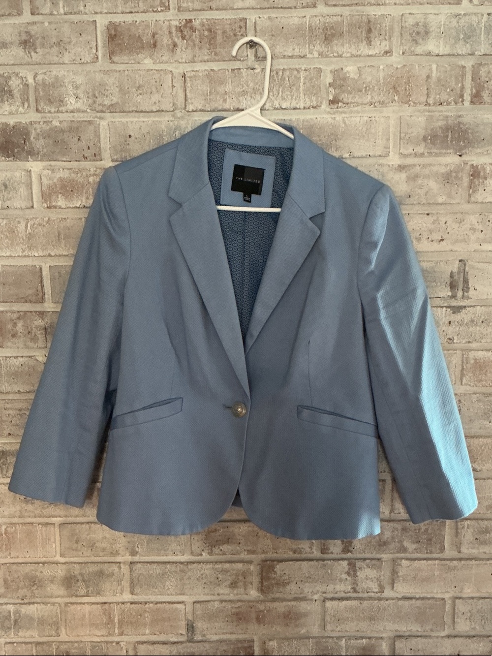 The Limited Light Blue Single-Button Tailored Blazer